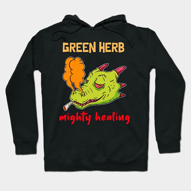 green herb, mighty healing Hoodie by Zipora